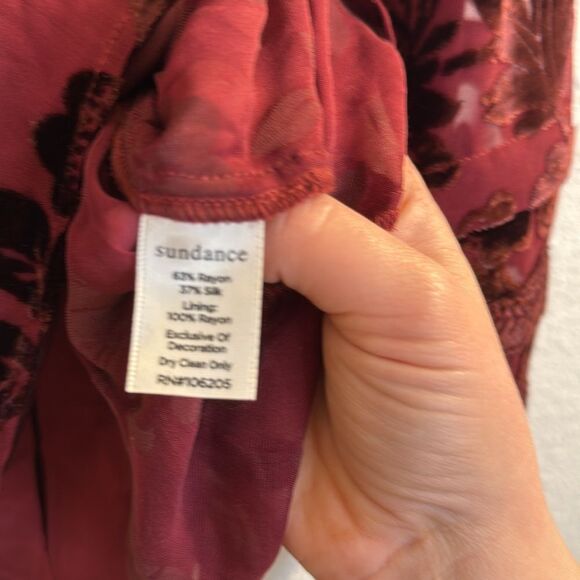 Sundance velvet burnout garden flourish blouse NWOT dark contrast - Picture 5 of 10